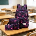 thumbnail image 3 of Weebloom Large School Backpack With Lunch Box Pencil Case For Kids Boys Girls Cute 3Pcs School Bags Set Waterproof Bookbag Middle High School College Pink, 3 of 3