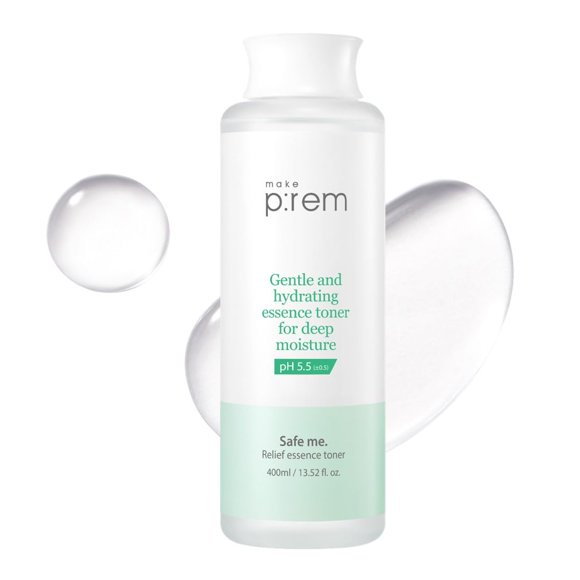 Haz que P:REM sea para mí. Relief Essence Toner Tónico facial de hidratación rápida y profunda Todo tipo de piel Hidratación las 24 horas EVE Cuidado de la piel vegano coreano 400 ml 13,52 Fl.Oz.