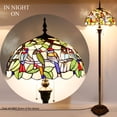 thumbnail image 3 of Tiffany Floor Lamp LED Glam Antique Art Bright Standing Reading Light 64" Tall Stained Glass Birds Shade Boho Industrial Bronze Pole Vintage Base Kids Bedroom Living Room Farmhouse Office WERFACTORY, 3 of 8