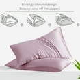 thumbnail image 6 of LINENWALAS Twin Sheet Sets, Cooling Sheets, Rayon Derived from Bamboo, Deep Pocket Up to 16", Breathable & Soft Bed Sheets, Luxury Silky Bedding Sheets (Twin, Lilac), 6 of 9
