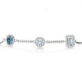thumbnail image 2 of Gem Stone King 925 Sterling Silver Bracelet Persian Blue and White Moissanite (1.52 Cttw), 2 of 4