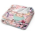 thumbnail image 3 of Kawaii Pig Blanket Cute Pig Flannel Plush Throw Blanket Cozy Lightweight Pig Decor Fleece Bedding Stuff Animal Blanket Gifts for Pig Lover Girls Boys Kids Adults Women Bed Travel 60"x80", 3 of 6