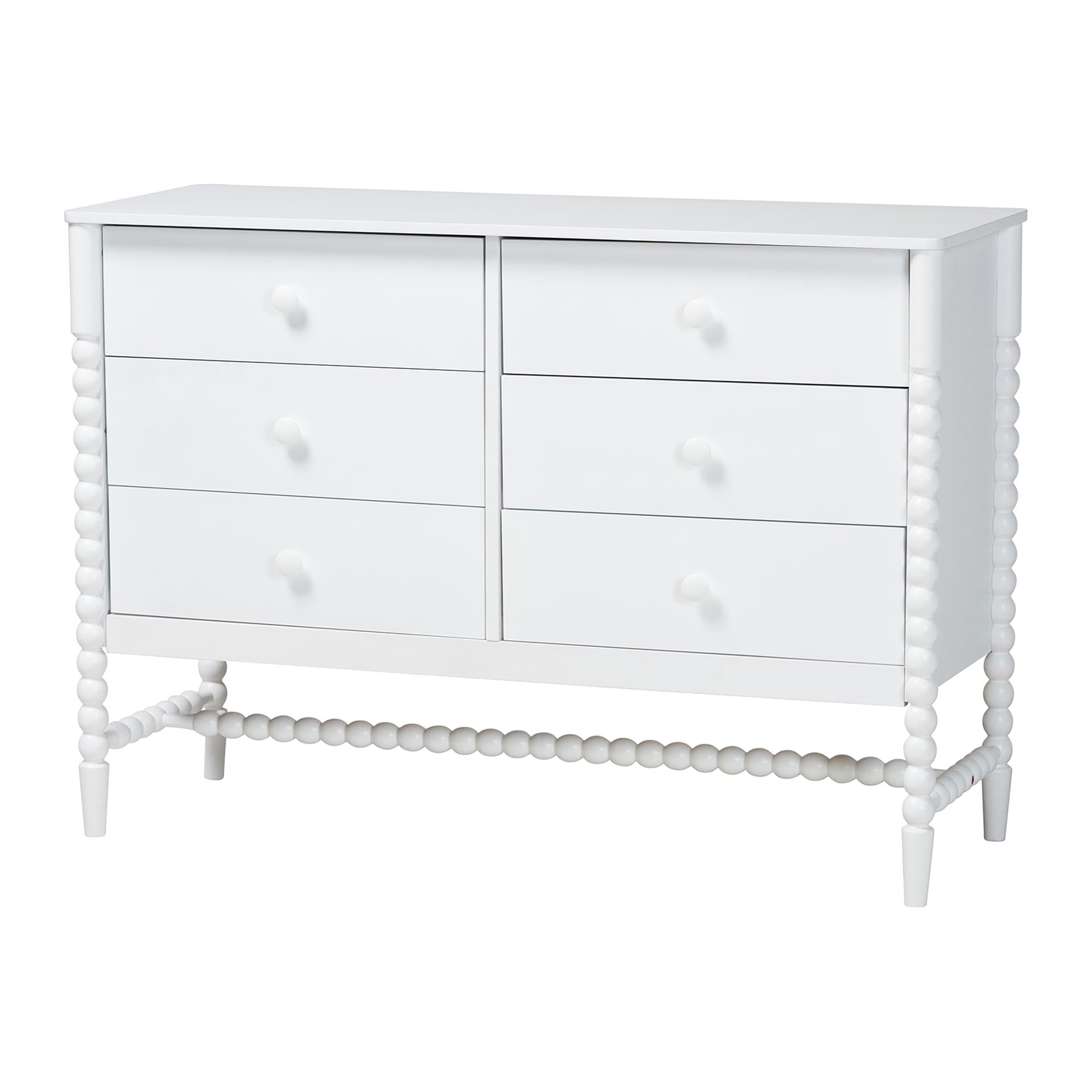 Baxton Studio Brantley Modern Farmhouse Dresser, 6-Drawer, White