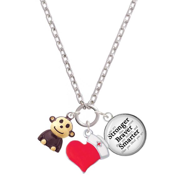 Delight Jewelry Resin Monkey - Red Heart Nurse Strong Zoe Necklace