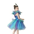 thumbnail image 2 of Toddler Dresses 10-11 Years A-Line Summer Fashion Casual Tulle Outwear With Headwear 2Pcs Sets Fit & Flare Blue Sun Dress, 2 of 7