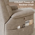 thumbnail image 4 of COLAMY Eleva Power Lift Recliner Chair with USB & Type-C Charge,Dual Motors Adjustment Recliner with Padded Upholstered Seat and Armrest, Double Storage Pockets, Camel, 4 of 13