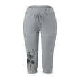 thumbnail image 3 of Baqcunre Joggers for Women Casual Solid Printed Pockets Elastic Belt Waist Pants Mid Long Length Trousers Womens Fashion Pants for Women Women's Pants Womens Clothes Grey XL, 3 of 5