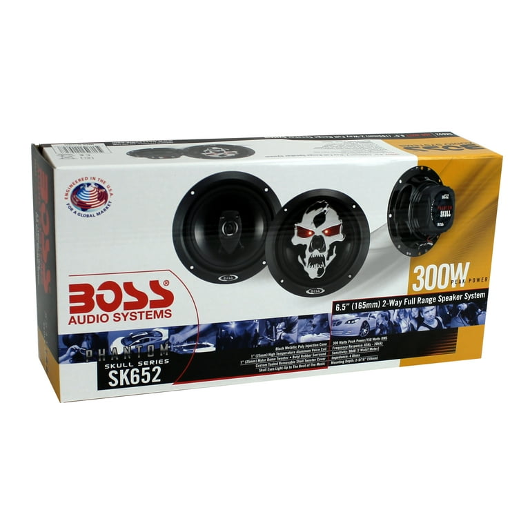 2) NEW BOSS SK652 6.5” 300W 2-Way Full Range Phantom Skull Car