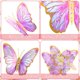 thumbnail image 3 of Adhesivos de pared Outus con forma de mariposa, 48 unidades, papel rosa, 31 a 30 cm, 3 of 7