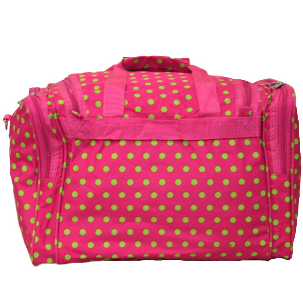 CalBags Fashion Prints 16-inch Shoulder Carry-on Duffel Bag - Fuchsia Lime Dot