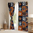 thumbnail image 3 of Homewish Dog Paw Print Kitchen Curtains,Patchwork Plaid Black Out Curtains Pack of 2 (42x63 Each),Brown Blue, 3 of 6