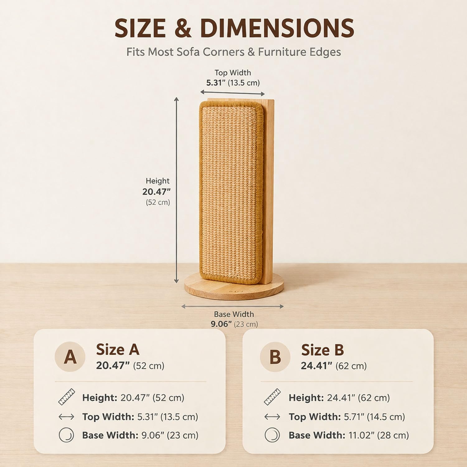 Couch Corner Cat Scratcher – Sisal Furniture Protector Pad for Couch Corner, Space Saving Scratching Board for Indoor Cats, Durable Home Pet Accessory