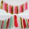 thumbnail image 2 of Xiao Hua Guirnalda de borlas de color vino tinto, 25 unidades, guirnalda de borlas de papel de seda para decoración de fiestas, cumpleaños, bodas, baby showers y mesas., 2 of 4