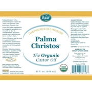Organic Castor Oil - 32 Oz. - Cold Pressed! Hexane Free! Castor Oil for Hair, Eyelashes, Eyebrows, Skin, Eliminations, and Many More! - Exclusive Palma Christos® Brand by Baar