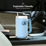 Silicone Boot Skin for Stanley 40oz Tumbler with Handle - Protective Full Sleeve for Quencher Adventure Cup, Bumper Case with Featured Logo Silicone Sleeve only (Blue)