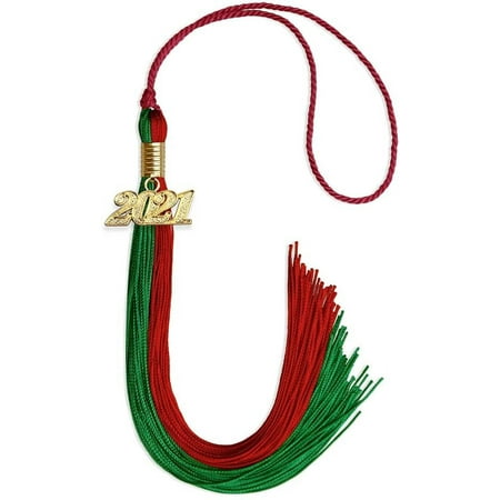 

Endea Graduation Double Color Tassel with Gold Date Drop (Green/Red 2021)