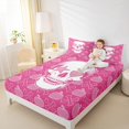 thumbnail image 4 of jejeloiu Halloween Skull Bed Sheets,Skeleton Pumpkin King Sheets,Pink Sequin Print Sheet Set For Girls,Super Cozy Room Decor,4 Pieces, 4 of 7