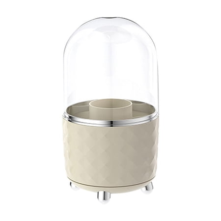 Rotating Makeup Brush Storage Box  Multifunctional Cosmetic Brush Organizer for Vanity and Dresser Dustproof Desktop Beauty Tool Holder for Women