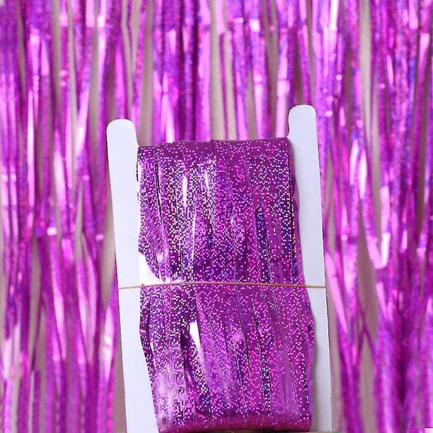 Oropel con purpurina, cortina con flecos, telón de fondo, decoración para fiesta hawaiana, boda y cumpleaños