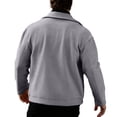 thumbnail image 6 of LMOIPLI Men's Asymmetric Zip Wool‑Blend Biker Jacket, Lapel Long‑Sleeve Outer Coat, Casual Fall Winter Moto‑Style Outerwear for Men Gray S, 6 of 7