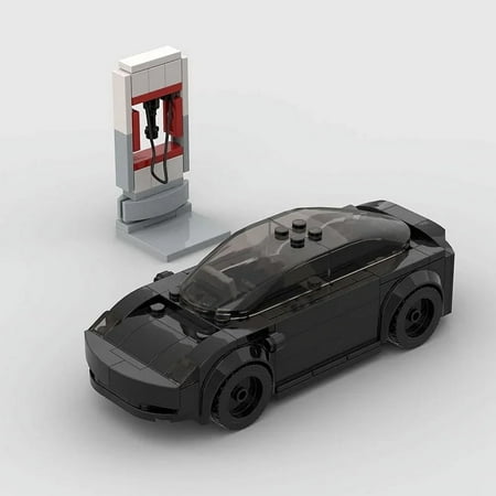 BRICK Tesla Model X Black, Racer Cars City Sports Vehicle Building compatible with LEGO Blocks - 185 Pieces