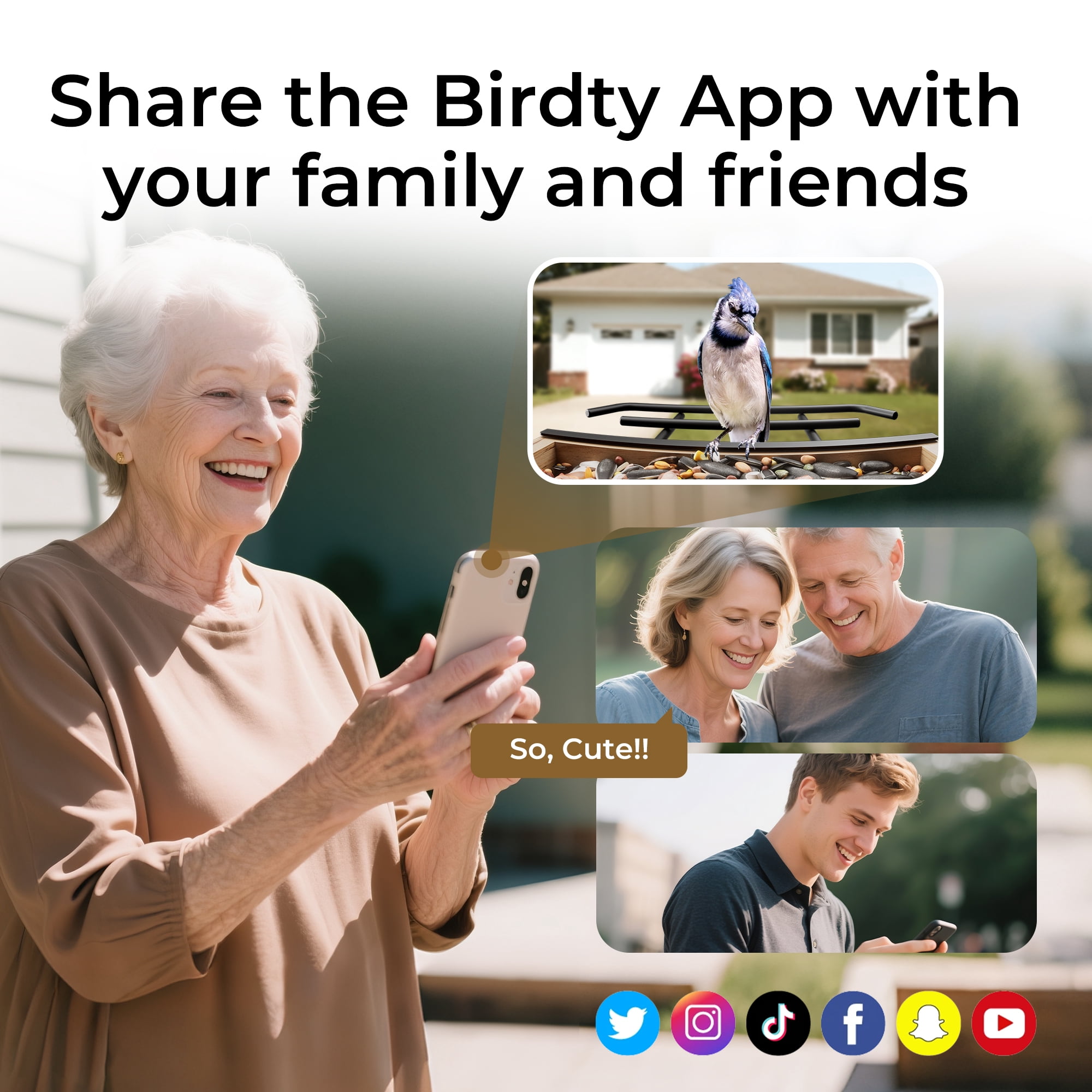 TT Nature Smart Bird Feeder with Camera Solar Powered, AI Identify 10000+ Birds, Weatherproof , Eco-friendly Wooden, Ideal Gift for Bird Lovers