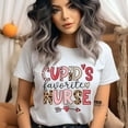 thumbnail image 2 of Cupid’s Favorite Nurse Graphic T-Shirt with Hearts and Arrow Design, Gold, Size XL, 2 of 6