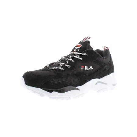 Fila Womens Ray Tracer Mesh Low Top Fashion Sneakers Black 6.5 Medium (B,M)