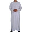 thumbnail image 4 of Traje nacional para hombres, ropa musulmana, Jubba Thobe blanco, túnicas de manga larga, Dubái, Oriente Medio, hombres, islámico, árabe, caftán, tocados, 4 of 4