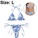 thumbnail image 2 of Traje de baño de dos piezas con estampado de triángulos y lazos laterales para mujer, 2 of 5