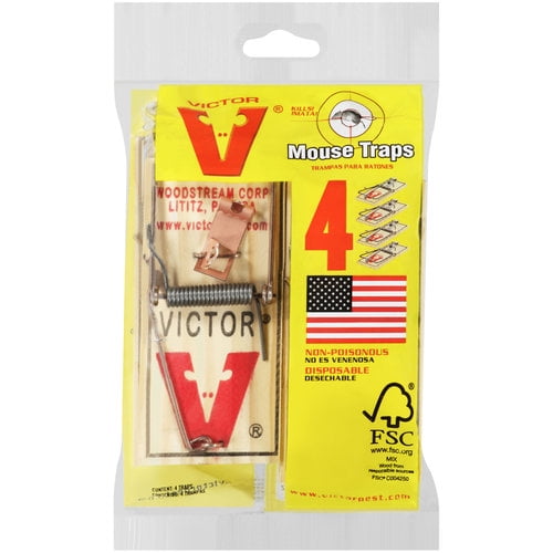Victor Wooden Mouse Traps, 4 count - Walmart.com - Walmart.com