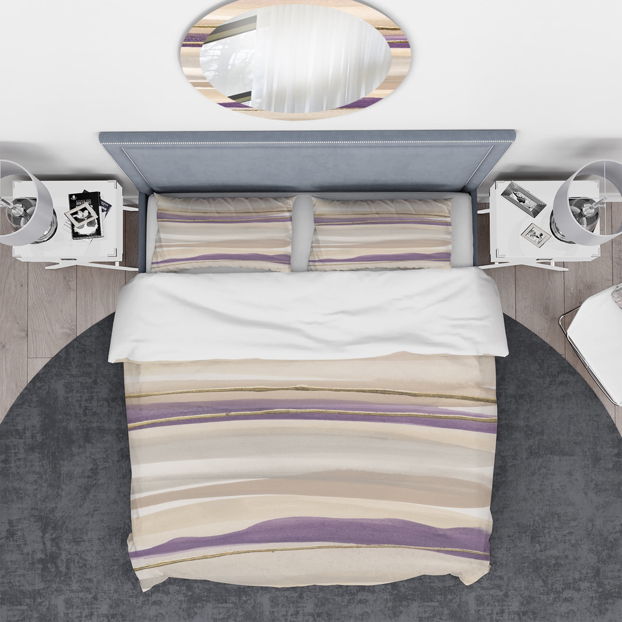 Designart 'Shape of Glam Purple III' Geometric Duvet Cover Set