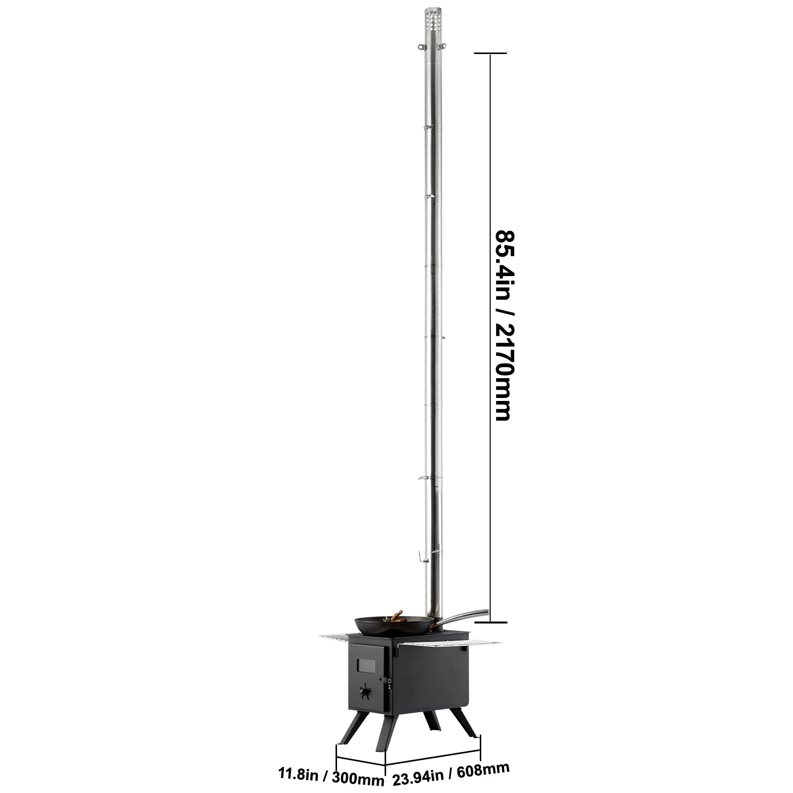 BENTISM Portable Wood Camping Stove with Exhaust Pipes