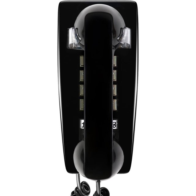 Teléfono de pared con cable Sangyn Retro con timbre mecánico negro