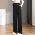 thumbnail image 2 of Pantalones rectos elegantes para oficina para mujer, pantalones Vintage altos para mujer, pantalones holgados coreanos 2023 de pierna ancha para primavera/verano/otoño para mujer Tan Jianjun unisex, 2 of 2