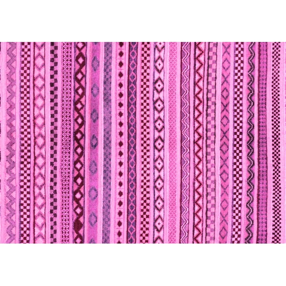 Ahgly Company Indoor Rectangle Abstract Pink Modern Area Rugs, 2' x 4'