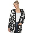 thumbnail image 5 of White Mark Women's Long Sleeve Leopard Sherpa Cardigan, 5 of 5