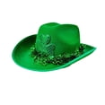 thumbnail image 2 of St. Patrick's Day Cowboy Hat for Men Women Couples Irish Shamrock Happy 2026 Party Hats with Gold Buckle Trim,Mint Green, 2 of 3