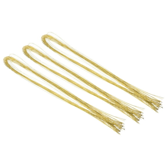 Uxcell 32 Inch 24 Gauge Paper Wrapped Floral Stem Wire Bouquet Stem Gold Tone 3 Pack/120 Pieces
