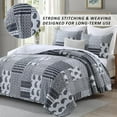thumbnail image 4 of Quilt Set Twin Size, 2 Pieces Bedspread Coverlet Plaid Patchwork Quilt Farmhouse Twin Size Comforter Set Lightweight Bedding with 1 Pillow Cover Sham for All Season Gray, 4 of 12