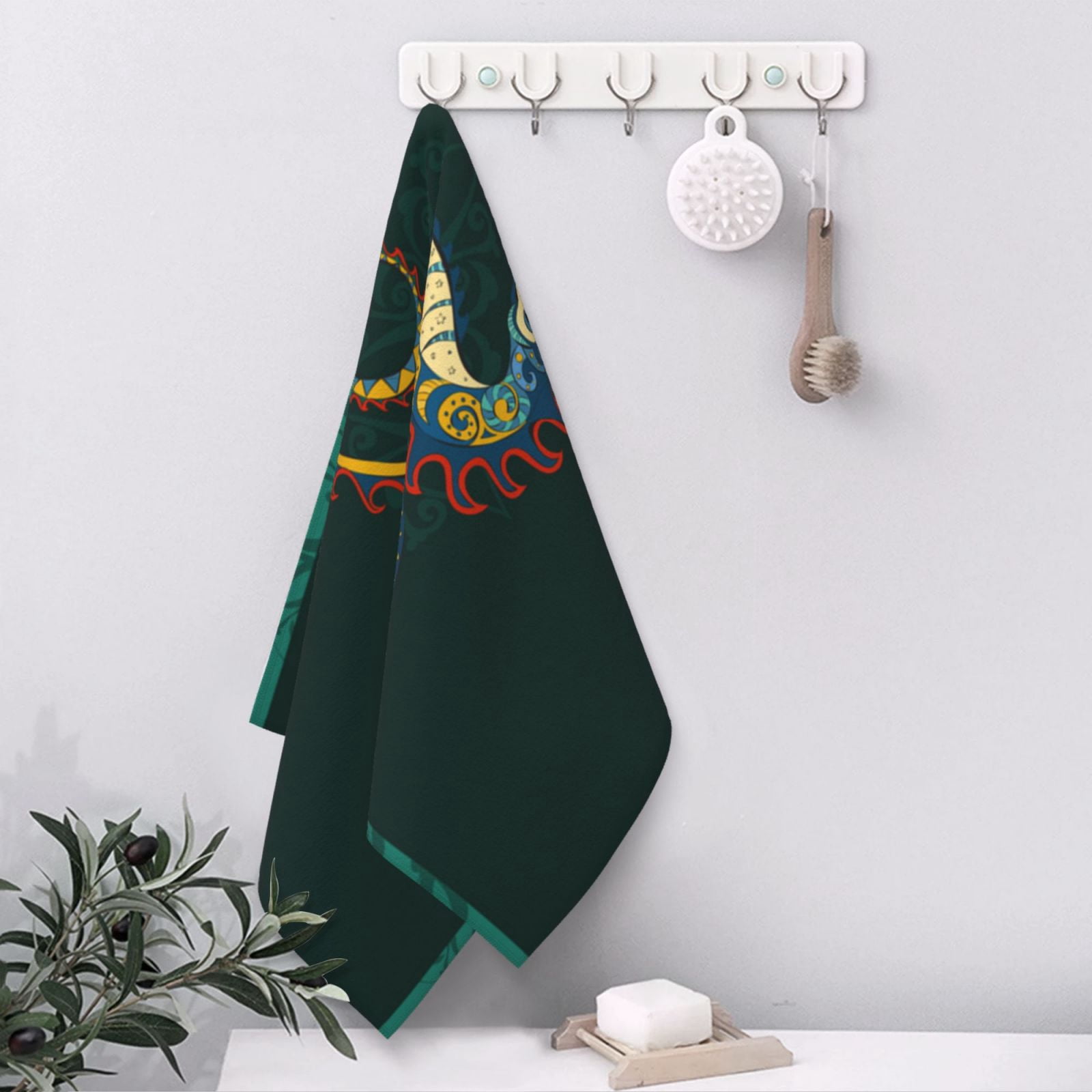 Seahorse Arts Sea Horse Hippocampus 27.5" x 16" Ultra Soft Hand Towel, Face Wash Cloth for Bathroom, Gym, Travel, Pool