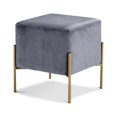 thumbnail image 1 of Meridian Furniture Isla Contemporary Velvet Ottoman/Stool in Gray, 1 of 4