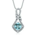 thumbnail image 2 of Arista Diamond Accent and Created Blue Topaz Silver tone over Brass Pendant, Earring and Ring 3-pcs Fashion Jewelry set, 18", 2 of 8