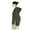 Army Green, variant on Fesfesfes Women Flannel Shirt Hooded Long Sleeve Solid Plush Sweatshirt Medium Length Tops