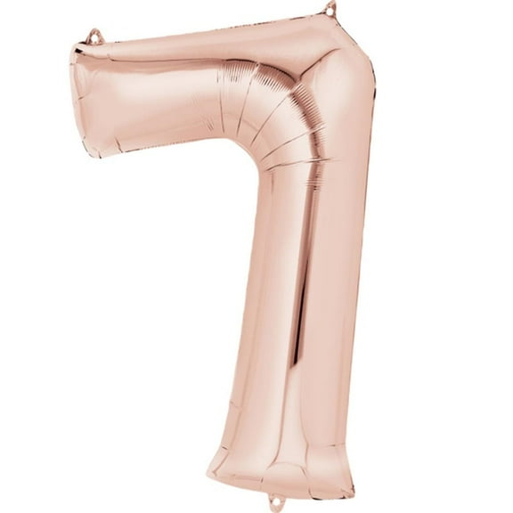 Anagram 87803 35 in. Rose Gold Number 7 Super Shape Foil Balloon