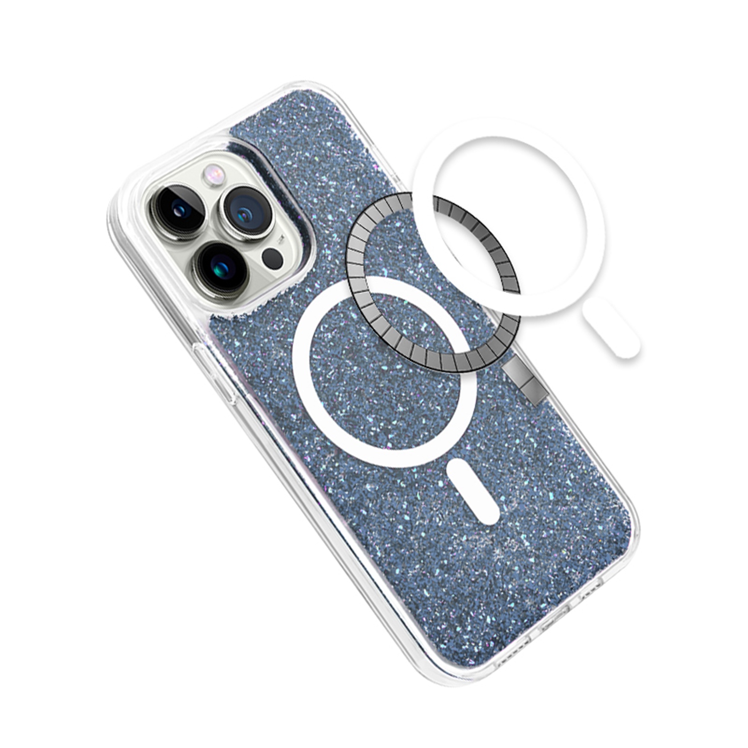 GSA Epoxy Glitter Magnetic Hybrid 2.5mm Thick For iPhone 15 Pro