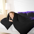 thumbnail image 4 of Homewish Abstract Ombre Stripes Full Size Comforter Sets,Modern Geometric Pattern Bedding Comforter Set,Purple Black Bedding Sets For Adults,Breathable Home Decor Reversible,3pcs, 4 of 8