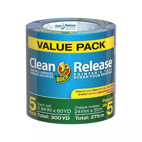 Duck Clean Release 0.94". x 60 Yards Blue Painters Tape (5 Pack)