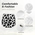 thumbnail image 4 of Rateoe Cow Print Black White Printed 2 in 1 Women's Workout Shorts for Athletic Gym Running Shorts with Phone Pockets-Small, 4 of 7