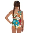 thumbnail image 2 of Jiueut Hippie Floral Print Girl's One Piece Swimsuit with Mesh Cover-Up Halter Bathing Suit Trendy Cut Out Summer Swimwear Quick Dry, 2 of 7